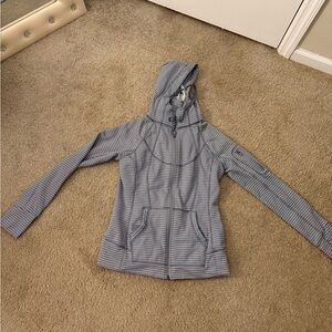 Athleta Gray Striped Hoodie